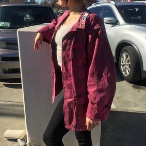 Vintage Raspberry Pink Camo US Army Jacket Size S